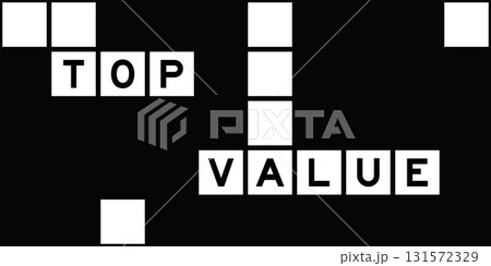 Alphabet letter in word top value on crossword puzzle background Alphabet letter in word top value on crossword puzzle background 131572329