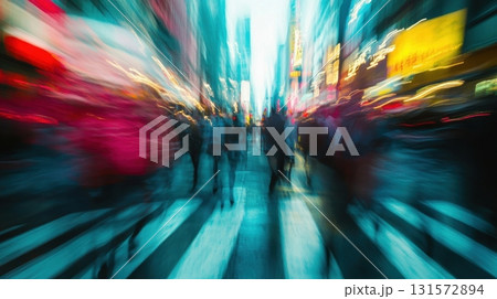 City Rush Blurred Lights and Motion. 131572894