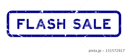 Grunge blue flash sale word square rubber seal stamp on white background 131572917