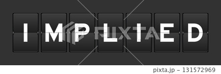 Black color analog flip board with word implied on gray background 131572969