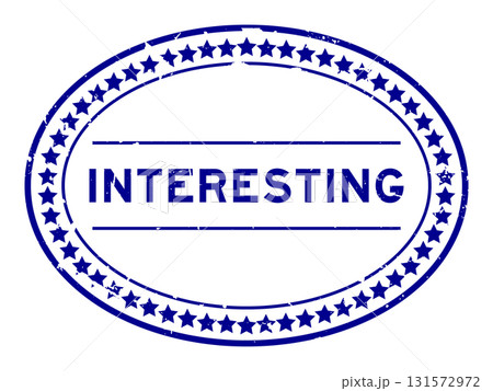 Grunge blue interesting word oval rubber seal stamp on white background Grunge blue interesting word oval rubber seal stamp on white background 131572972