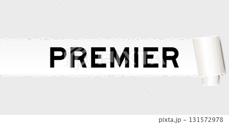 Ripped gray paper background that have word premier under torn part Ripped gray paper background that have word premier under torn part 131572978