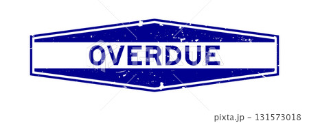 Grunge blue overdue word hexagon rubber seal stamp on white background Grunge blue overdue word hexagon rubber seal stamp on white background 131573018