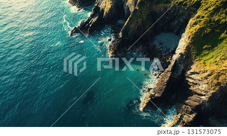 Coastal Cliffs Aerial View. 131573075