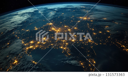 Earths City Lights at Night. 131573363