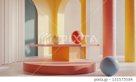 Pastel Minimalist Product Display. Pastel Minimalist Product Display. 131573584