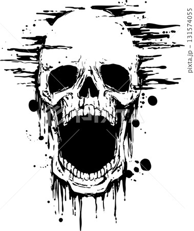 髑髏の墨絵イラスト 髑髏の墨絵イラスト 131574055