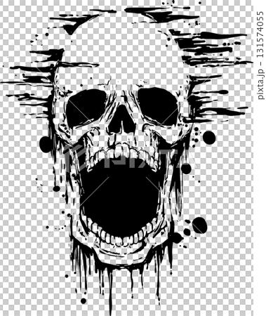 髑髏の墨絵イラスト 髑髏の墨絵イラスト 131574055