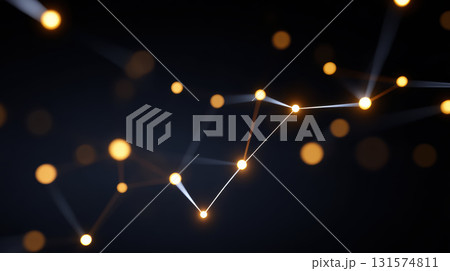 Futuristic network connection concept with glowing abstract data points. representation of modern business communication and technology on dark background showing innovation Futuristic network connection concept with glowing abstract data points. representation of modern business communication and technology on dark background showing innovation 131574811