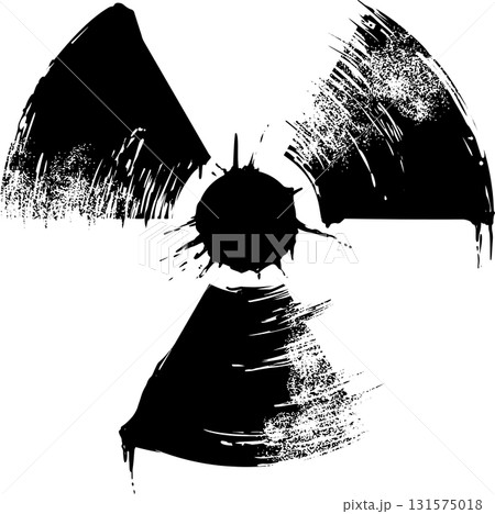 放射性物質マークの墨絵イラスト 131575018