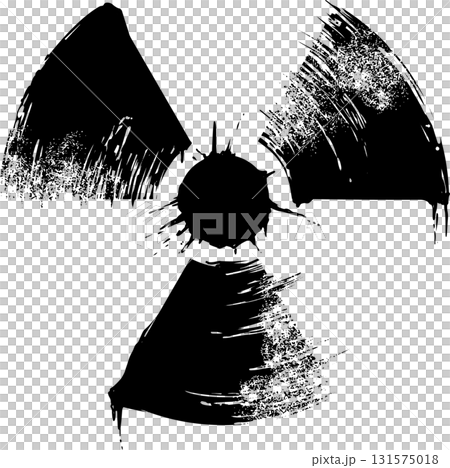 放射性物質マークの墨絵イラスト 131575018