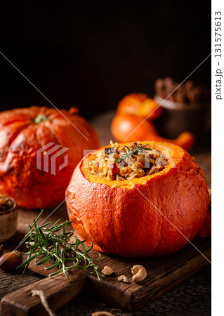 Pumpkin stuffed with rice Pumpkin stuffed with rice 131575613