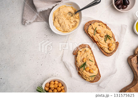 Delicious sandwiches with hummus 131575625