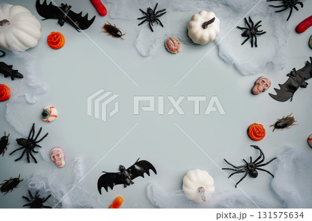 A modern greeting card for Halloween 131575634
