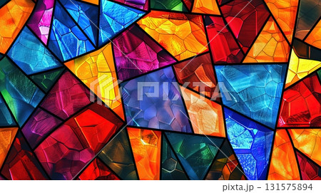 colorful stained glass mosaic abstract geometric pattern background colorful stained glass mosaic abstract geometric pattern background 131575894