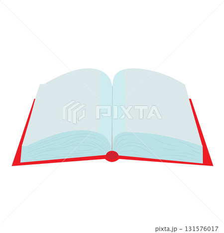 An open book with a bright red cover. Vector illustration isolated on a white background. An open book with a bright red cover. Vector illustration isolated on a white background. 131576017