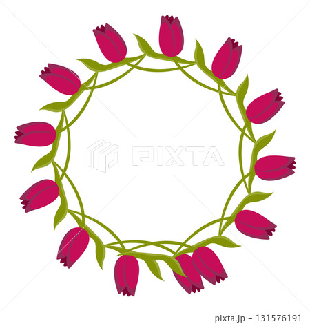 Wreath of tulips. Floral element for your design. Vector illustration isolated on white background. Wreath of tulips. Floral element for your design. Vector illustration isolated on white background. 131576191