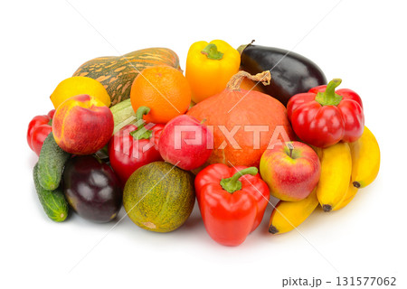 Fresh Harvest Assortment on White Background Fresh Harvest Assortment on White Background 131577062