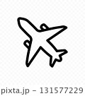 Plane is flying along the route vector design 131577229
