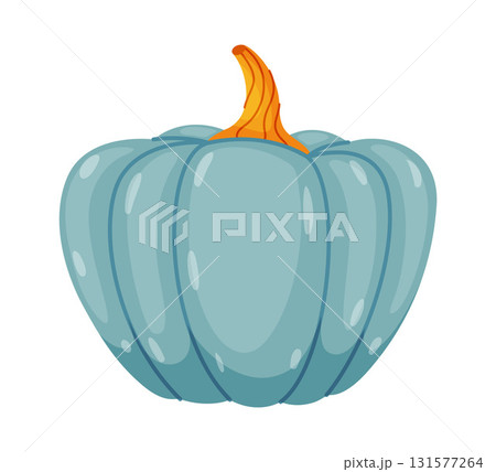 Autumn pumpkin. Hand drawn trendy flat style isolated on transparent background 131577264