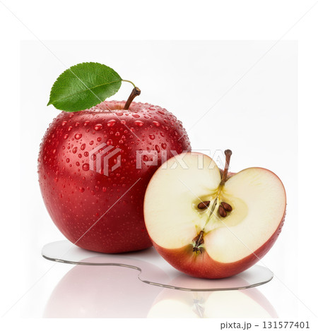 Crisp Red Apple with Water Drops 131577401