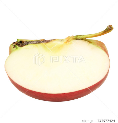 a slice of juicy apple on an isolated background a slice of juicy apple on an isolated background 131577424