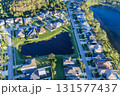 Aerial view photo of new neighborhood real estate buildings in Wyndham Lakes, Orlando, Florida 131577437