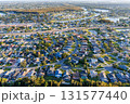 Aerial view photo of new neighborhood real estate buildings in Buenaventura Lakes, Orlando, Florida, United States 131577440