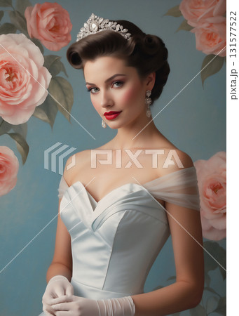 ウエディングドレスの女　AI生成素材 131577522
