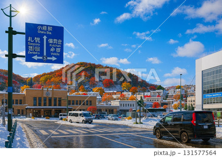 小樽駅と青空　秋 131577564