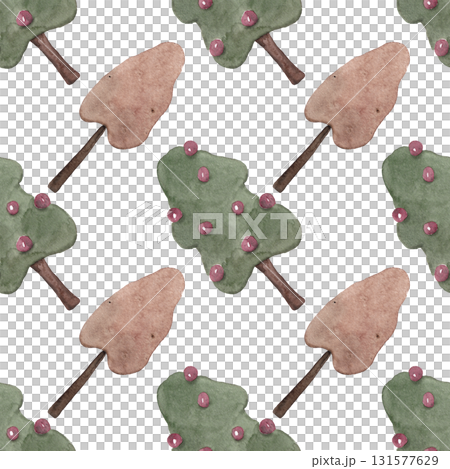 Contrast of seasons. Autumn and winter trees: conifers and deciduous. Seamless pattern for your design Contrast of seasons. Autumn and winter trees: conifers and deciduous. Seamless pattern for your design 131577629