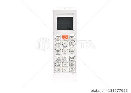 A white air conditioner remote control with a black screen A white air conditioner remote control with a black screen 131577951