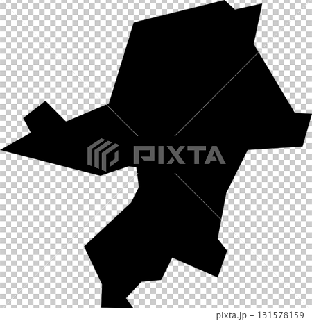 Simple map of Fukuoka prefecture (black) 131578159