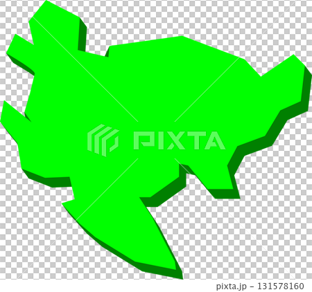Simple map of Saga prefecture (green) 131578160