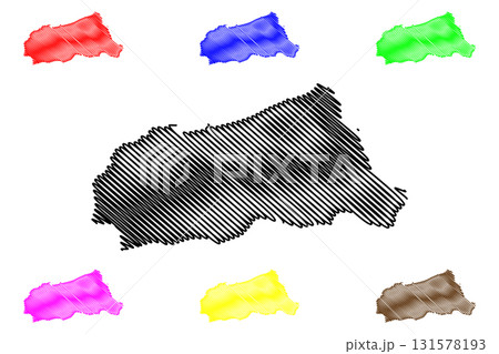 Jijel Province (Provinces of Algeria, Peoples Democratic Republic of Algeria) map vector illustration, scribble sketch Jijel map 131578193