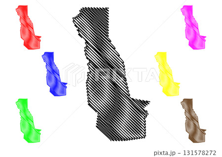 Oueme Department (Departments of Benin, Republic of Benin, Dahomey) map vector illustration, scribble sketch Oueme map 131578272