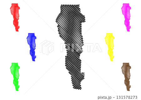 Plateau Department (Departments of Benin, Republic of Benin, Dahomey) map vector illustration, scribble sketch Plateau map 131578273