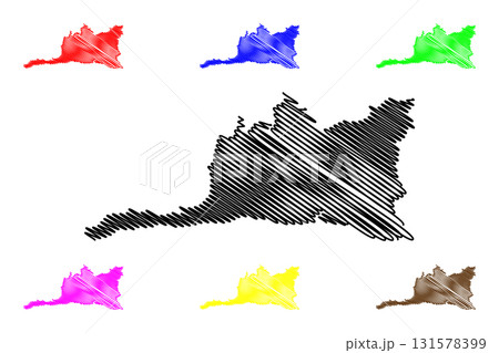 Santiago de Cuba Province (Republic of Cuba, Provinces of Cuba) map vector illustration, scribble sketch Santiago de Cuba map 131578399