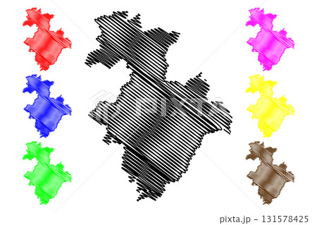Kindia Region (Subdivisions of Guinea, Guinea-Conakry, French Guinea) map vector illustration, scribble sketch Kindia map 131578425