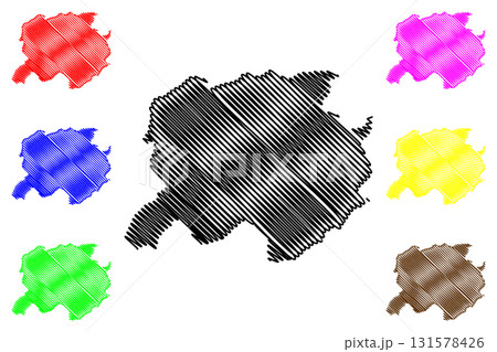 Labe Region (Subdivisions of Guinea, Guinea-Conakry, French Guinea) map vector illustration, scribble sketch Labe map 131578426