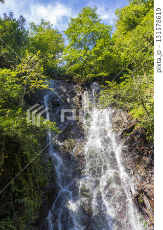 Shot of the beautiful mountain waterfall Shot of the beautiful mountain waterfall 131578619