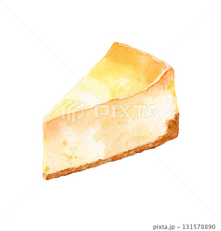 チーズケーキの水彩イラスト素材(切り抜き) チーズケーキの水彩イラスト素材(切り抜き) 131578890