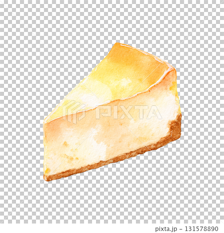 チーズケーキの水彩イラスト素材(切り抜き) チーズケーキの水彩イラスト素材(切り抜き) 131578890