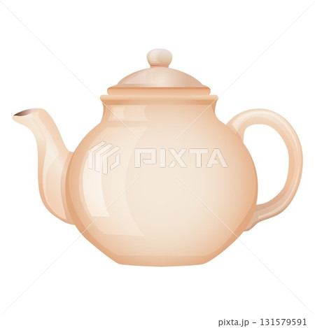 ceramic tea pot realistic style 131579591