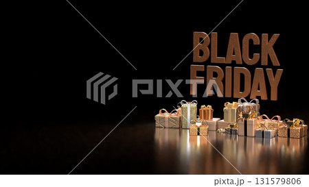 The Black Friday and Gift box  for Shopping concept 3d Rendering. 131579806