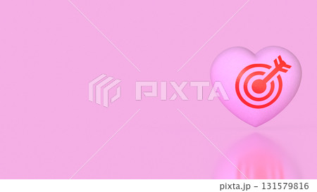 The Heart and blue eye target for romance or love concept 3d Rendering. 131579816