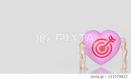 The Heart and blue eye target for romance or love concept 3d Rendering. 131579817