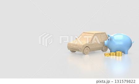 The Piggy Bank and car for Business or earn concept 3d rendering. 131579822