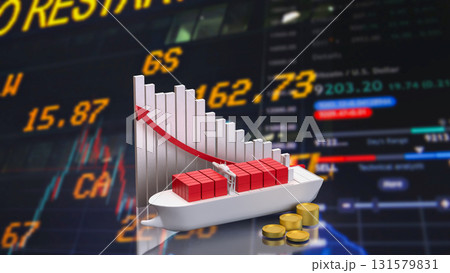 The Ship for Transport or Business concept 3d Rendering. 131579831