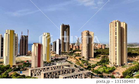 A breathtaking and stunning urban landscape showcasing modern and sleek highrise buildings 131580407